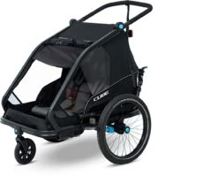 CUBE Kinder Fahrradanhänger Double CMPT Black