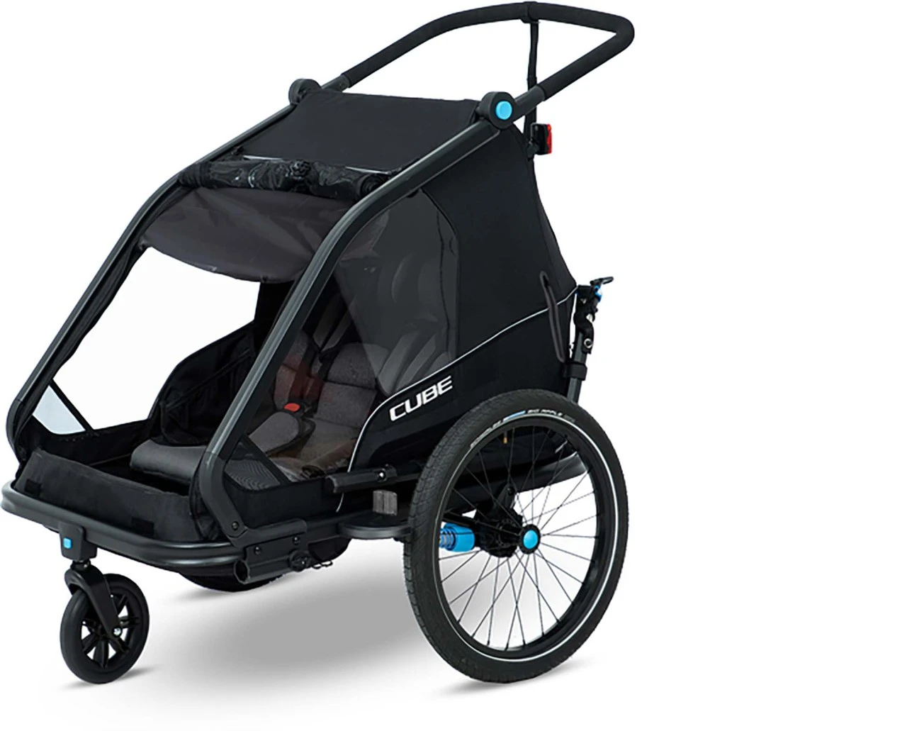 CUBE Kinder Fahrradanhänger Double CMPT Black 3 CUBE Kinder Fahrradanhänger Double CMPT Black