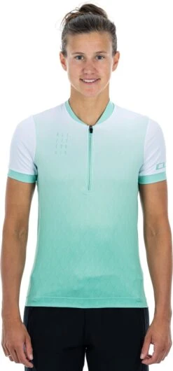 CUBE ATX WS Trikot Half Zip Kurzarm Green´n´white
