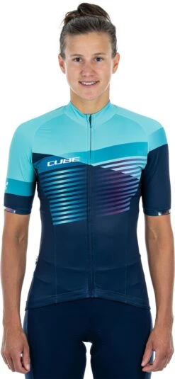 CUBE TEAMLINE WS Trikot Kurzarm Blue´n´mint
