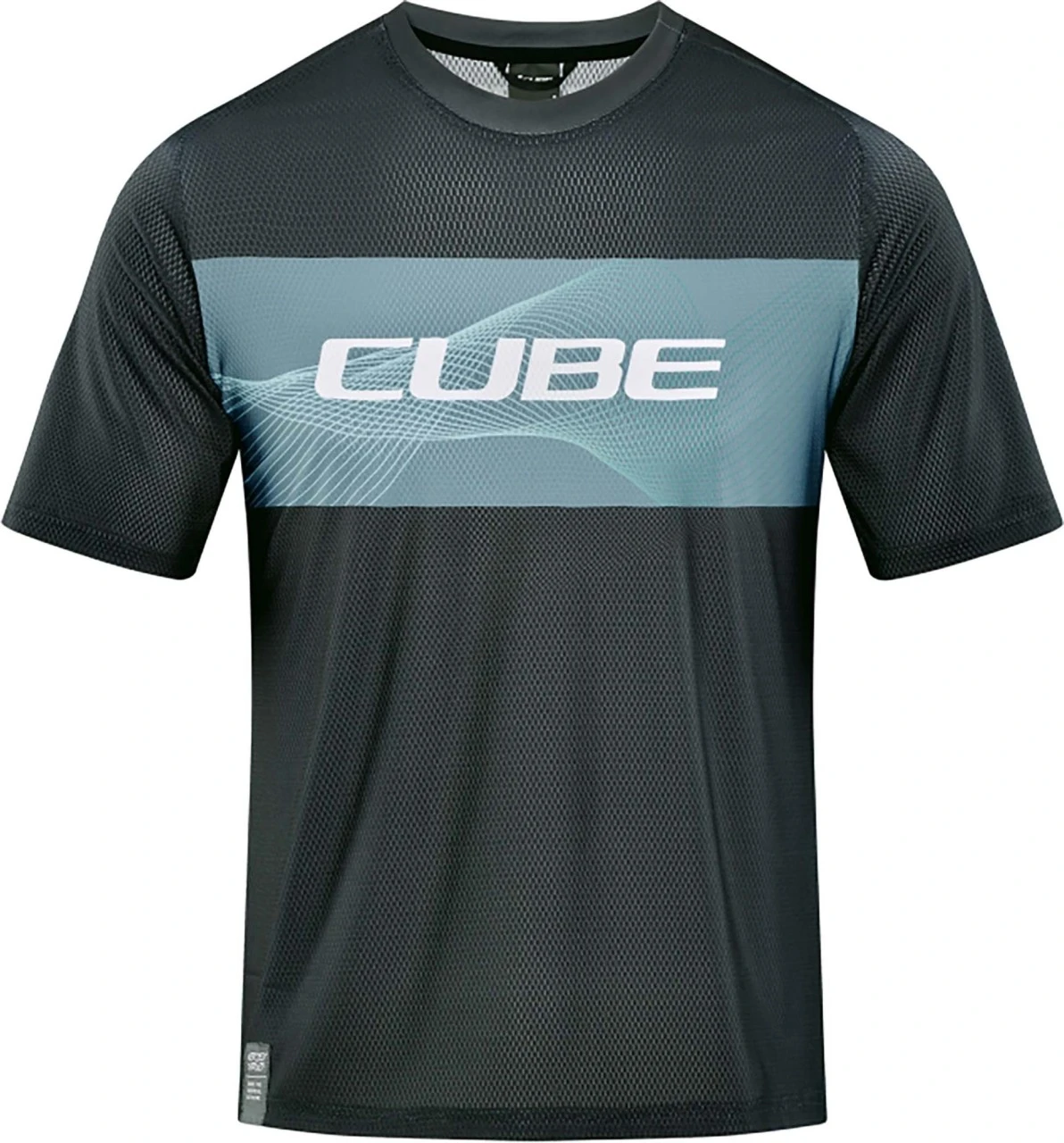 CUBE VERTEX Rundhalstrikot Kurzarm Grey´n´mint