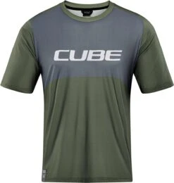CUBE VERTEX Rundhalstrikot TM Kurzarm Olive´n´grey