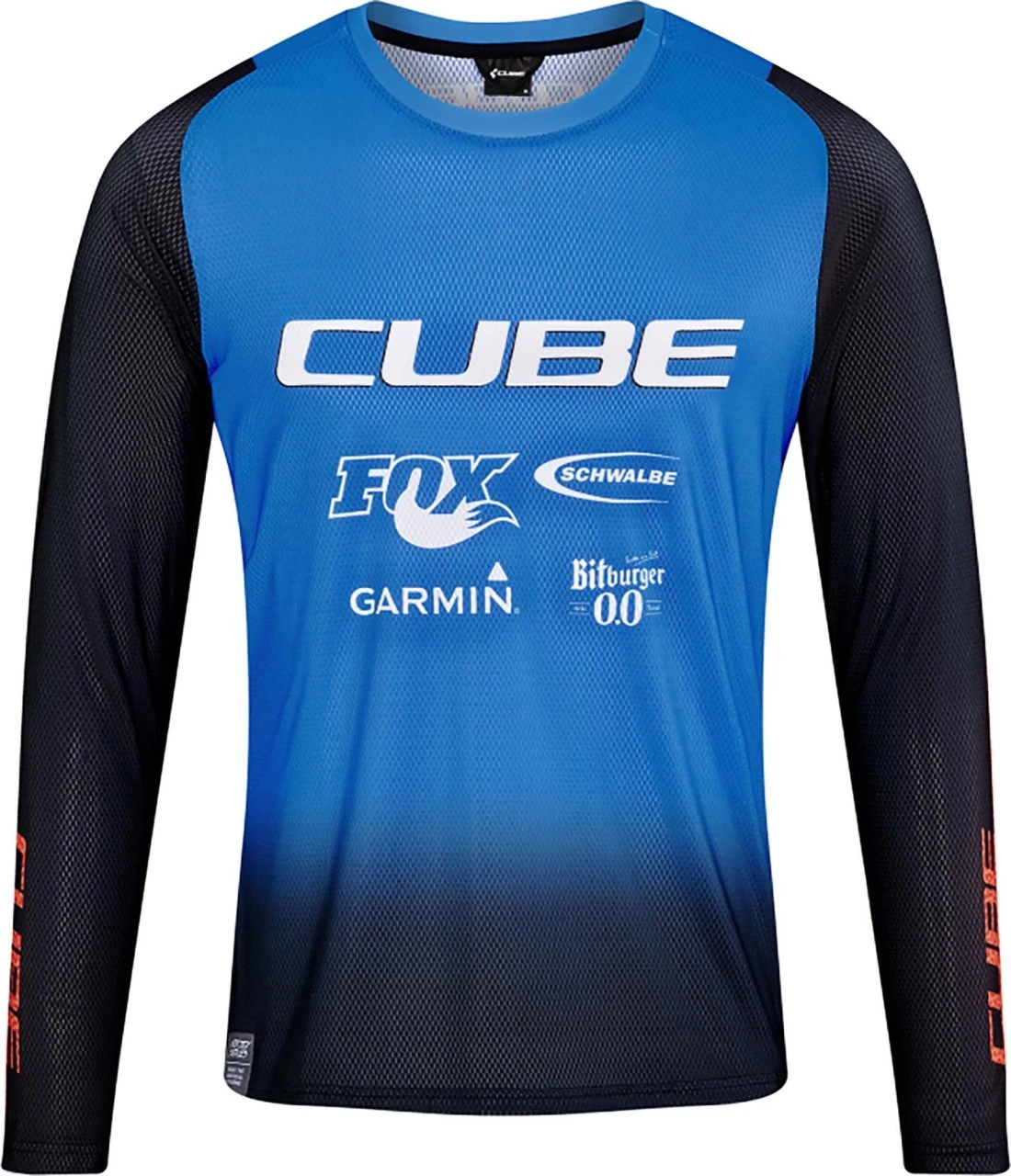 CUBE VERTEX Rundhalstrikot X Actionteam Langarm Black´n´blue